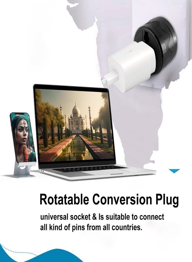 ام كي مقبس MX عالمي ثلاثي الأطراف، محول 5 أمبير إلى 5 أمبير، محول سفر 240 فولت، قابس تحويل دائري ثلاثي الأطراف ثنائي الأطراف قابل للدوران حتى 180 درجة، عبوة من قطعتين - Image 3